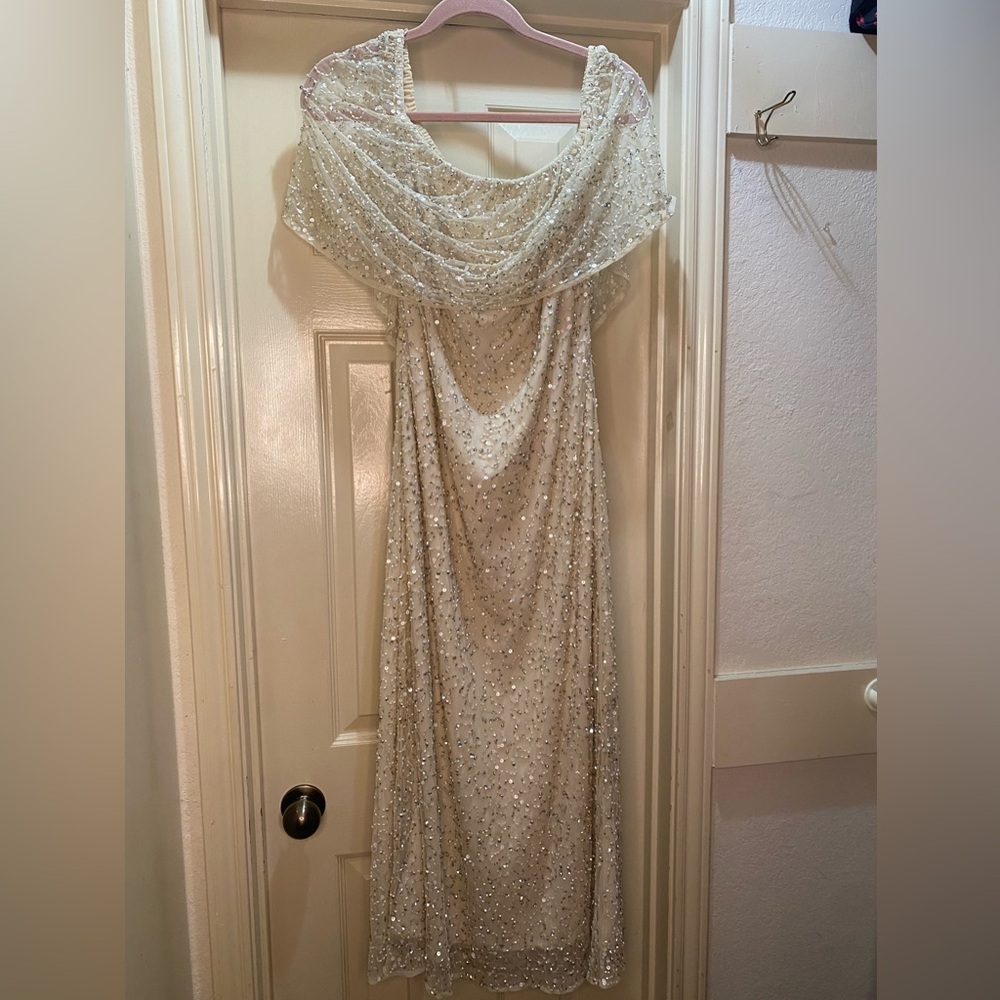 NWOT Ivory Beaded Gown